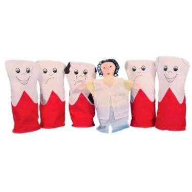 Imagem de Kit de fantoches família dentária com 6 peças - simque - 254, U