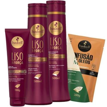 Imagem de Kit Liso Com Força Sh Cond 500ml Leave in 150gr Haskell