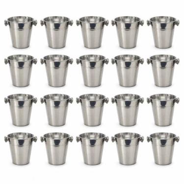 Imagem de Balde Inox Para Gelo Kit 2 4 8 Unidades Para Bebidas Drinks Adegas Fes