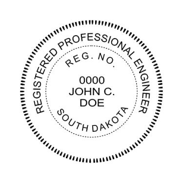 Imagem de Carimbo de engenheiro com autotinta; carimbo de borracha personalizado; carimbo de tinta ideal 500 carimbos redondos de borracha para Dakota do Sul