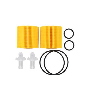 Imagem de NewYall Pacote com 2 filtros de óleo 04152-YZZA1 com vedação vedação vedação vedação vedação O-Ring Element para Toyota Lexus 2.5L 3,5L substitui OF5608