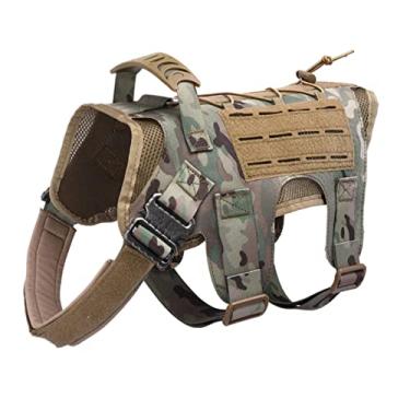 Imagem de Colete de cachorro tático caça militar tiroteio fã de fãs nylon coletes de estimação airsoft treinamento molle cães arnês