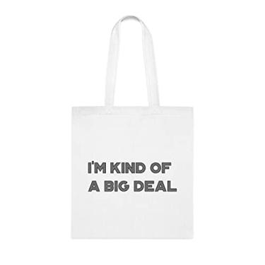 Imagem de Sacola I'm Kind Of A Big Deal, presente divertido, bolsa de ombro, bolsas reutilizáveis, ideia de presente de cesta de Natal de aniversário, Branco