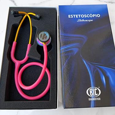 Imagem de Estetoscópio Bic Eternity III Rosa Chiclé Rainbow Excelente Ausculta - Ideal enfermagem e estudantes garantia de 5 anos