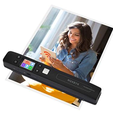 Imagem de MUNBYN Scanner portátil, scanner de fotos para documentos, imagens, textos a 1050 DPI, digitalização plana, inclui cartão de 16 GB, leitor de documentos com Wi-Fi ou USB para upload para PC/telefone,