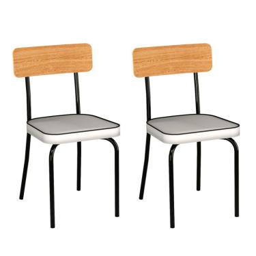 Imagem de Conjunto com 2 Cadeiras Douro Branco e Preto