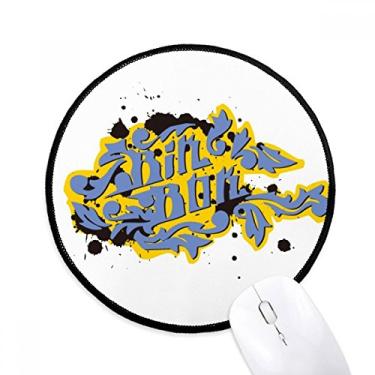 Imagem de DIYthinker Hip-Hop Rock and Roll Caixa Padrão Mouse Pad Desktop Escritório Tapete Redondo para Computador
