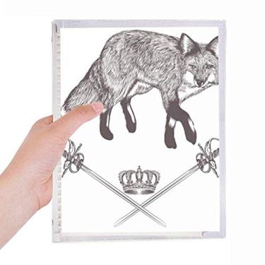 Imagem de Caderno estilo barroco animal coroa espada de raposa diário recarregável papelaria