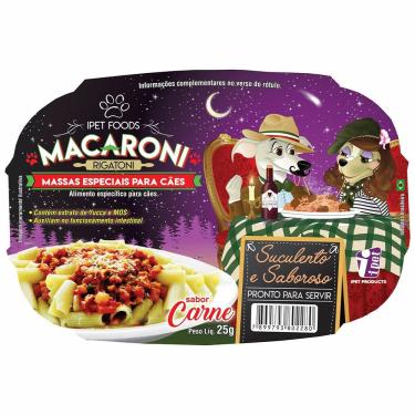 Imagem de Massas Especiais Ipet Food's Macaroni Rigatoni para Cães - 25 g