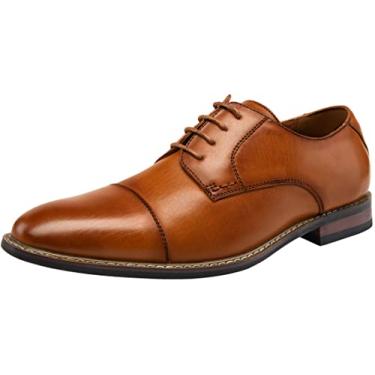 Imagem de JOUSEN sapato social masculino clássico Oxfords formal de negócios moderno Derby Oxford, Fashion Cap Toe Brown, 9