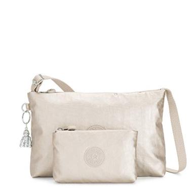 Imagem de Conjunto de bolsa transversal e bolsa de presente Kipling Atlez Duo Metallic, Cloud M Gift, One Size