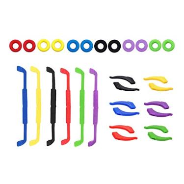 Imagem de kowaku Suporte de orelha para óculos – Suporte antiderrapante macio e confortável, gancho de orelha de silicone, ponta de vidro para os olhos, retentor de manga para óculos, óculos de sol – 12 pares + 6 peças