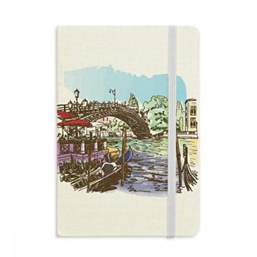 Imagem de Caderno de aquarela Italy Venice Landmark oficial de tecido capa dura para diário clássico