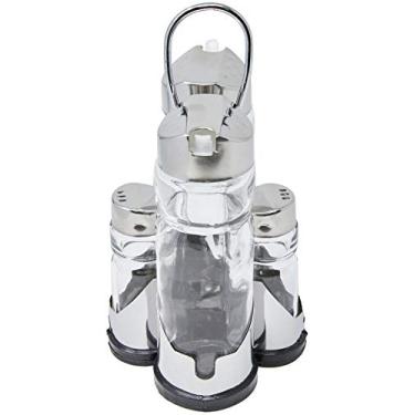 Imagem de Conjunto Galheteiro com Suporte 4 Peças Euro Incolor / Inox