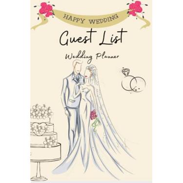 Imagem de Guest list wedding planner: Beautiful wedding guest planner to keep track of all your wedding guest and their contact information, the for the bride to be