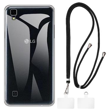 Imagem de Shantime Capa LG X Style K200DS + cordões universais para celular, pescoço/alça macia de silicone TPU capa protetora para LG X Style K200DS (5 polegadas)