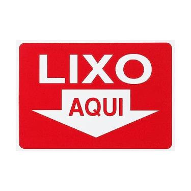 Imagem de Placa De Sinalização Lixo Aqui 30x20 Acesso - P-9 F9e