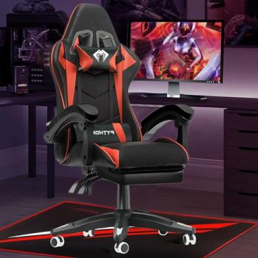 Imagem de Belle&Zen Cadeira Gamer Ergonomica Vermelha com Design Ergonômico, Giro de 360 Graus, Material Premium, Adequada para Trabalho, Estudo e Jogos