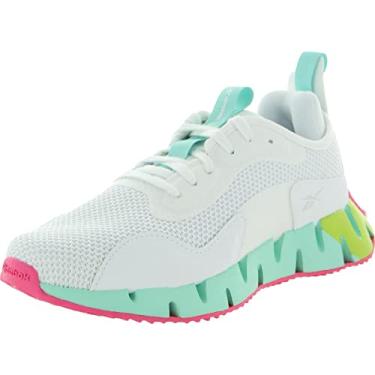 Imagem de Reebok Tênis feminino Zig Dynamica, Branco/Ponta de menta/Amarelo ácido, 7