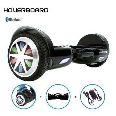 Imagem de Skate Elétrico 6,5" Preto Hoverboard Bluetooth Bolsa