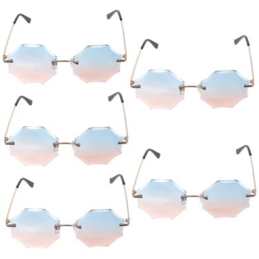 Imagem de BESTOYARD 5 Unidades óculos de sol sem aro oculos de sol óculos divertidos óculos de sol para óculos para mulheres óculos sem armação óculos de sol solteira óculos de discoteca para mulheres