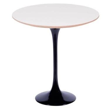 Imagem de Mesa Saarinen Lateral Fórmica Branca 42cm - Base Preta
