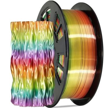 Imagem de Filamento de impressora 3D Rainbow PLA multicolorido, 1,75 mm, material de impressão 3D com mudança de cor rápida, carretel de 1 kg (1 kg), amplamente adequado para impressoras FDM 3D com uma bolsa de presente de filamento DO3D