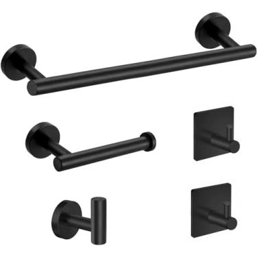 Imagem de Kit Acessórios para Banheiro em Aço Inox com 5 peças Premium Preto