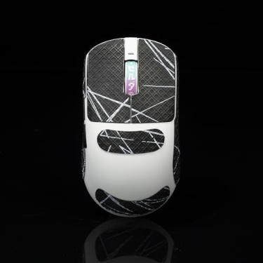 Imagem de Hokeyio Adesivo Gamer Mouse Grip Tape para VGN Dragonfly R1 Pro MAX VXE Antiderrapante Suck Sweat Pre Cut Fácil Instalação Preto Branco 0,4 mm