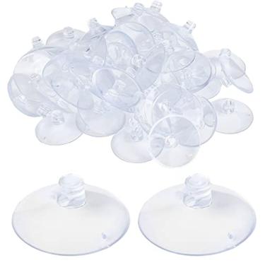 Imagem de AccEncyc Ventosa com orifício de 3,5 cm (1,2") Ventosas de vidro transparentes de PVC, pequeno suporte de sucção para banheiro, parede, porta, janela, janela, carro, persiana (50 peças)