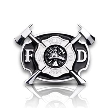 Imagem de Firefighters Metal Car Sticker, Fire Department Decal, Firemen Emblem Badge for Automotive, Truck, Motorcycle