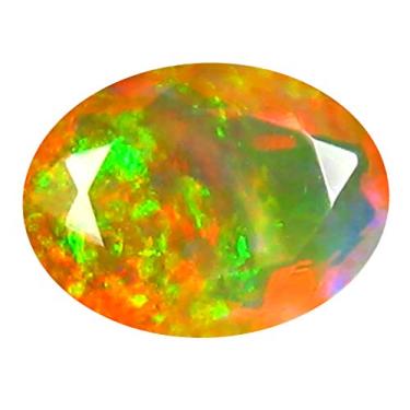 Imagem de 1,70 ct AAA+ Corte oval de qualidade premium de pedra preciosa (10 x 8 mm) opala arco-íris não aquecida opala genuína solta