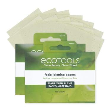 Imagem de EcoTools Papéis de limpeza facial com absorção de óleo, remove o excesso de óleo, tamanho de viagem, fácil de usar, perfeito para pele oleosa e brilhante, pacote com 2, 200 folhas
