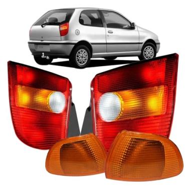 Imagem de Par Lanterna Traseira Palio G1 96 97 98 99 00 Tricolor + Piscas Âmbar