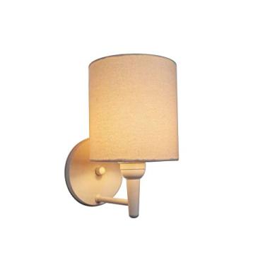 Imagem de Lustre Arandela Cilíndrica Cúpula Tecido 14x15 cm, Vivare Iluminação, Arandela Parede2009 BRLA, Branco, Pequeno