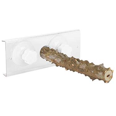 Imagem de Poleiro para Chuveiro de Pássaros, Haste de Suporte para Chuveiro de Pássaros de Estimação, Papagaios, Poleiro de Madeira Portátil Ao Ar Livre Com Ventosa 20cm