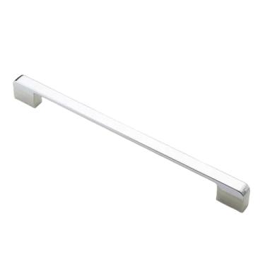 Imagem de Puxadores de porta de armário de cozinha preto aolly de zinco estilo guarda-roupa puxadores de gaveta maçaneta de móveis, cromado, 256mm