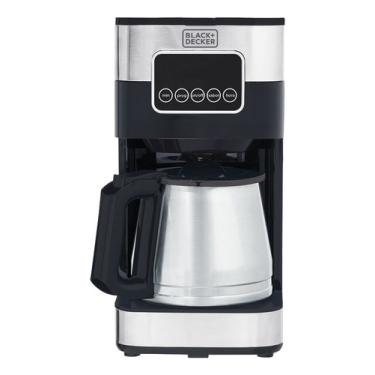 Imagem de Cafeteira Elétrica Programável Digital Inox Black Decker Cafeteira Elétrica com Timer Programável CM350G Display Digital Touch com Jarra de Inox Filtro Permanente Desligamento Automático para 38 Cafezinhos 1,5 Litros Base Aquecedora Sistema Corta Pingos para Escritório Cozinha Família com Colher Dosadora