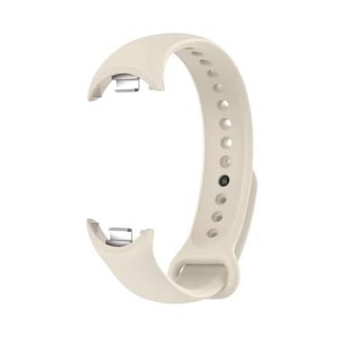Imagem de Pulseira extra compatível com relógio xiaomi Mi band 5,Mi band 6,Mi band 7,Mi band 8,Mi band 9 - Cores qualidade premium silicone flexível (Starlight Mi band 8/9)
