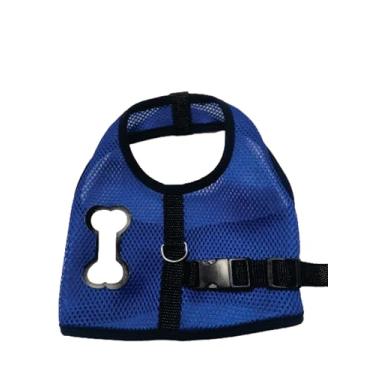Imagem de Coleira Peitoral com guia cacchorro gato pet Azul