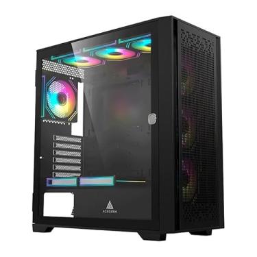 Imagem de Gabinete Gamer Acegeek Flipped-M, Mid-Tower, Lateral de Vidro, Preto, AG-FLIPPED-M-BK