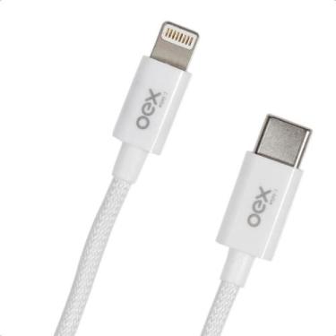 Imagem de Cabo Carregador Duo Usb Tipo C Lightning OEX CE210 Branco - ENJOY