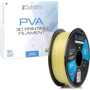 Imagem de Fused Materials Filamento de impressora 3D PVA, rolo de 2,85 mm, rolo de 0,5 kg - Filamento solúvel em água - Filamento solúvel em água para impressoras 3D e canetas 3D