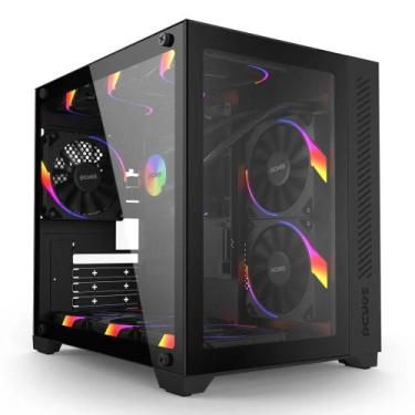 Imagem de Gabinete Gamer Forcefield Vulcan Pcyes Black Mid-Tower com Design Eleg