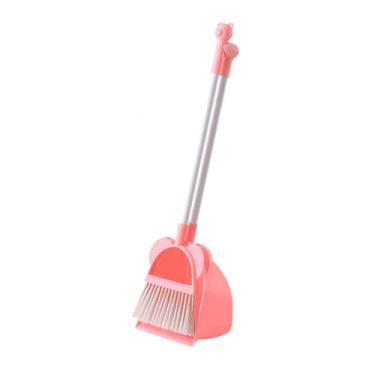 Imagem de TTETTZ Ferramentas de Limpeza Doméstica para Crianças Conjunto de Vassoura E Pá de Lixo para Crianças, Presentes de Natal, Conjunto de Limpeza Infantil para, rosa