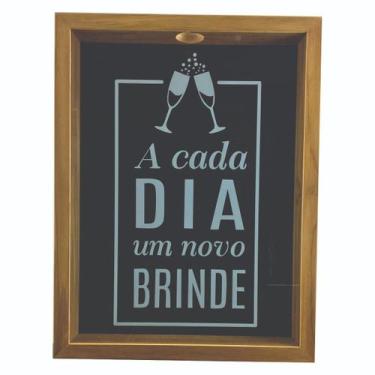 Imagem de Quadro Porta Rolhas Vinho Espumante Champagne Grande 42x33cm - Li Deco