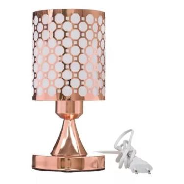 Imagem de Luminária De Mesa Abajur Decoração Iluminação Rosê Gold - PGB, Modelo 