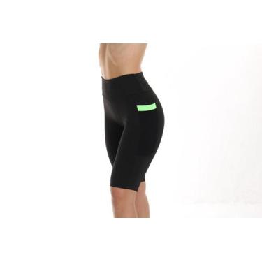 Imagem de Bermuda Fitness Com Bolso Fristyle Suplex Feminino Adulto, Verde, M