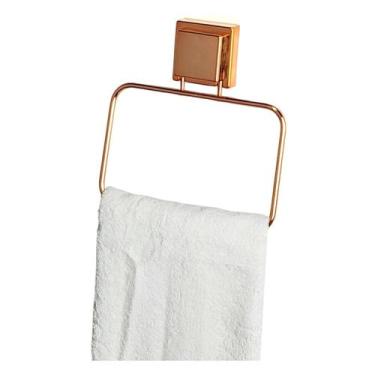 Imagem de Toalheiro Argola 18cm  Suporte Porta Toalha Rosto Com Ventosa Banheiro