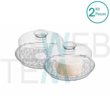 Imagem de Kit 2 Queijeiras de Vidro Petit Poá Vitazza: Para Porta Queijo, Organi